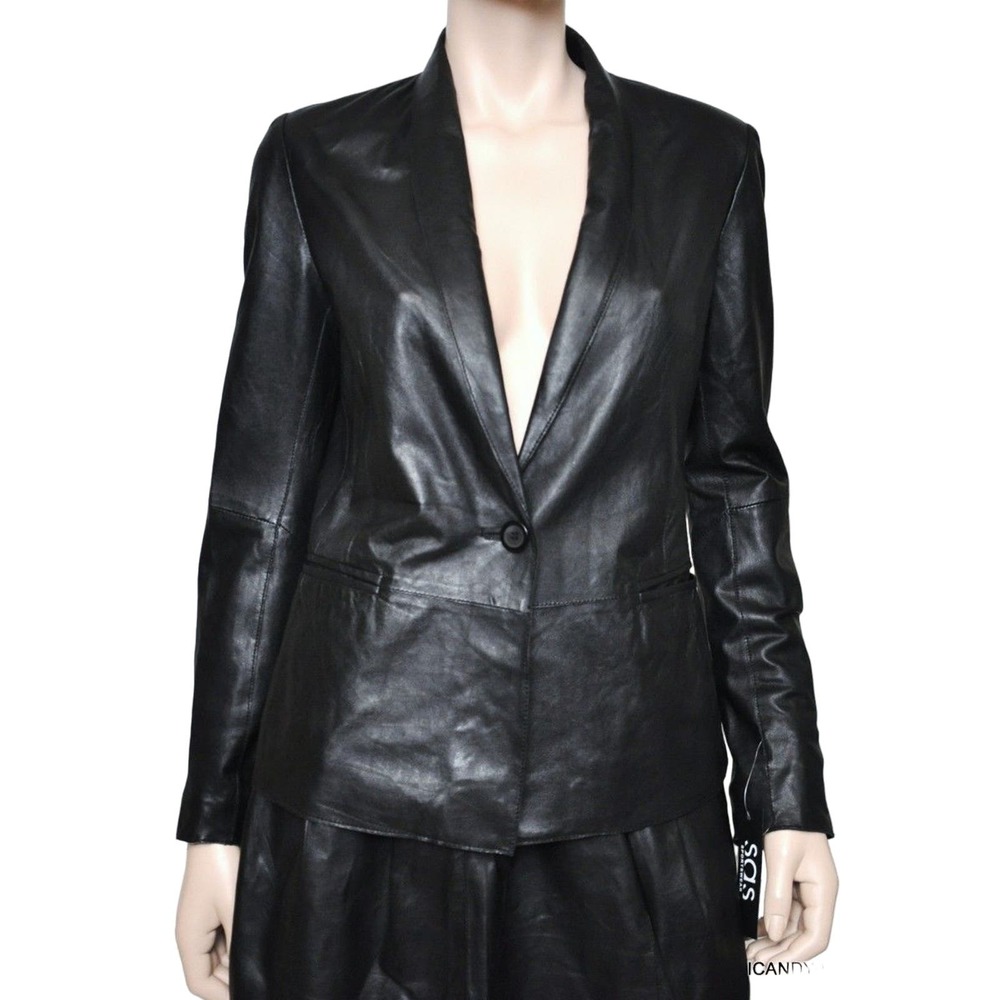 SAS Sportswear Buttersoft Leather Lined Jacket Blazer Top Coat Black 8 Nwt